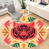 1pc Tiger Print Chair Carpet for Office, Round Non Slip Durable Large Size Office Carpet, Suitable for Office