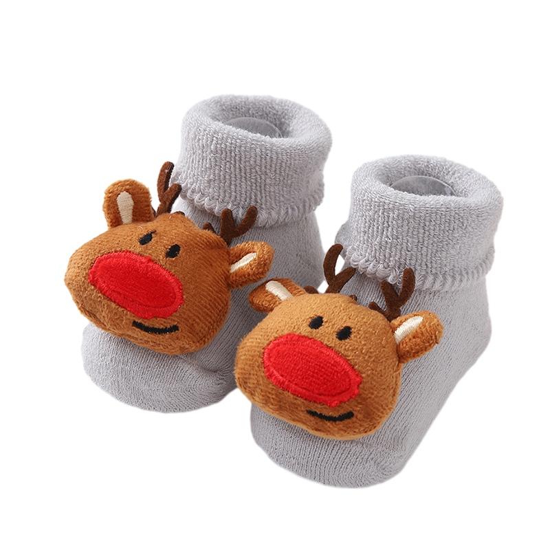 Skarpetki dla dzieci Antypoślizgowe skarpetki dla maluchów Skarpetki dziecięce Skarpetki z kreskówkowym motywem w stylu świątecznym dla chłopców i dziewczynek