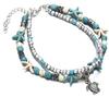 Softones Blue Starfish Turtle Anklet Multilayer Charm Beads Sea Handmade Boho Anklet Foot Jewelry for Women