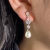 Luxury Elegant Pearl Crystal Drop Earrings For Women New Waterdrop Long Tassel Earrings Female Party Wedding Jewelry Gifts