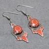 Red Coral Gemstone Earrings Tibetan Bahamas Handmade Nepali Jewelry 2.3" NE 5346