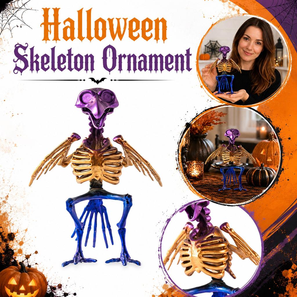 Halloween Animal Skeleton Decoration Props for House -, Dog and Bird Figures
