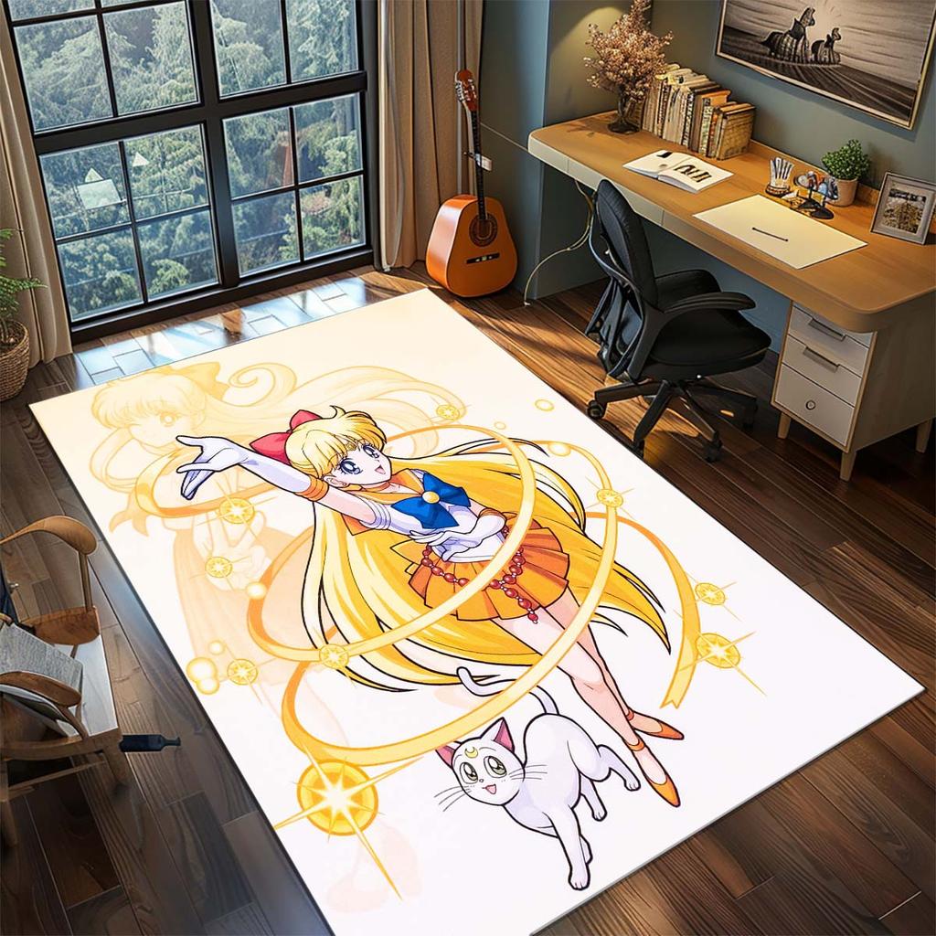 Sailor Moon Anime Teppich Großer Teppich Rutschfeste Waschbare Fußmatte Gamer Zimmer Schlafzimmer Heimdekoration -QJY
