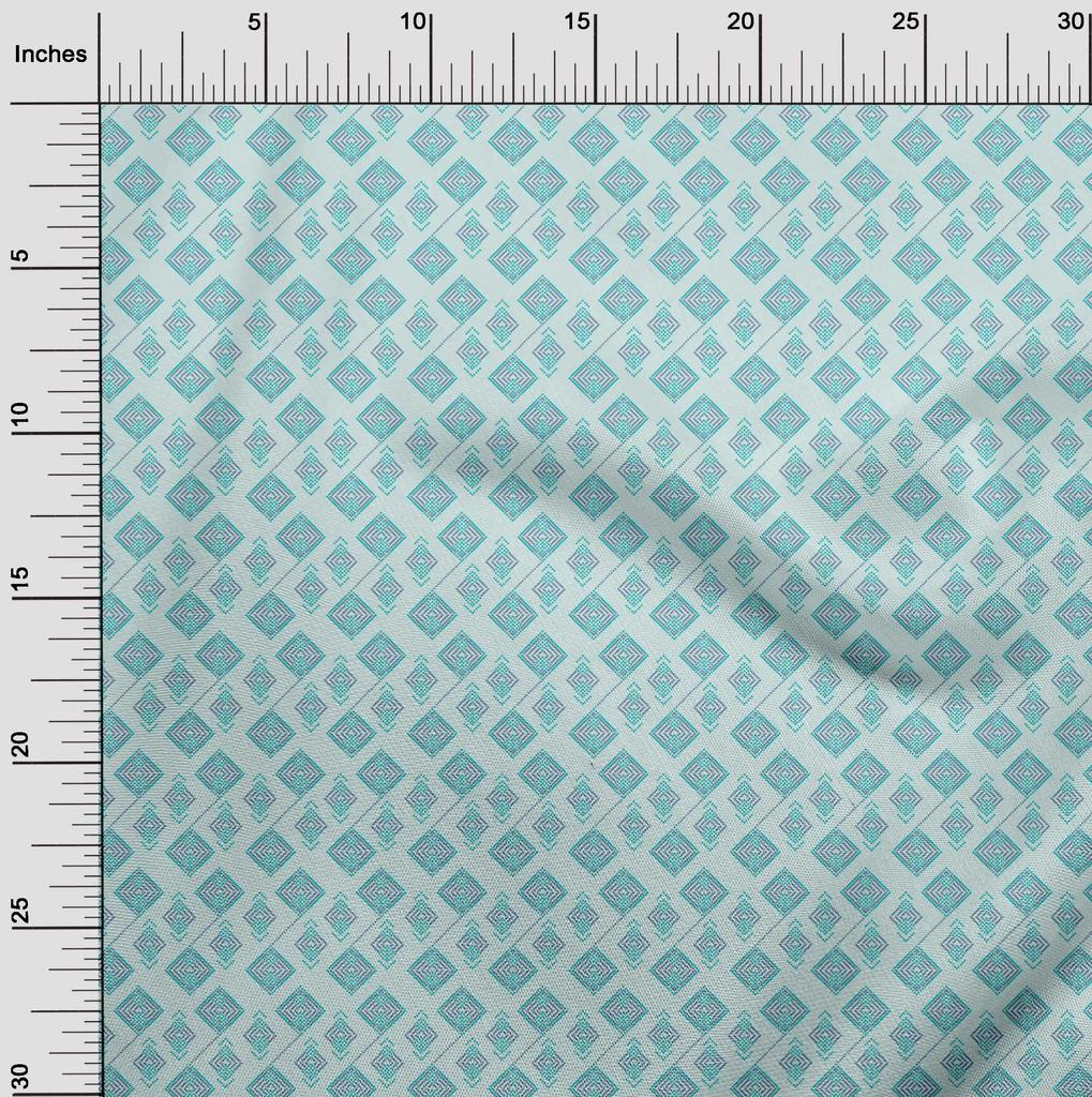 oneOone Bavlněná Flex Fabric Diamond Geometric Print Fabric By The Yard 40 Inch