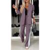 2026 Spring & Autumn Women's Long Sleeve Lapel Casual Suit Set (Two-Piece)