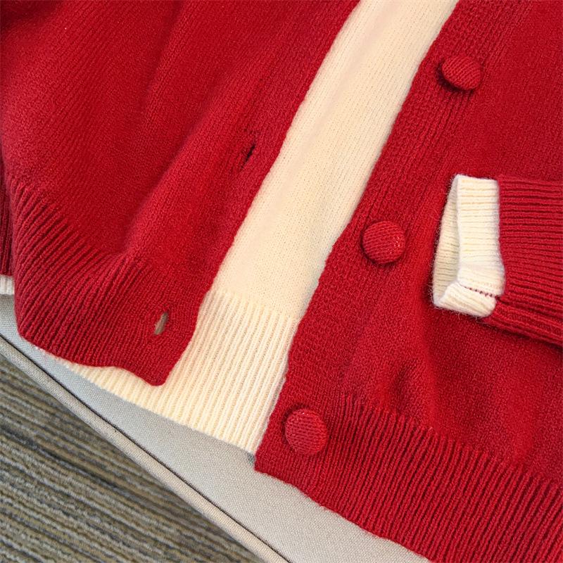 Plus Size Women’s Sweater Cardigan Two-Piece Set, Bust 150/160, Loose Fit