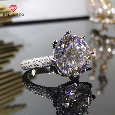 6.5 Carat 8-heart 8-Arrow Plated PT950 Group Set With Diamond Imitation Imported Mossan Diamond Opening Ring