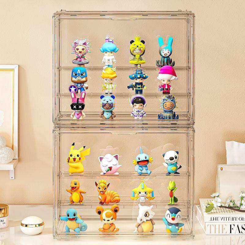 1pc Three Layer Acrylic Display Rack, Blind Box Storage Box,Llarge Capacity Dustproof