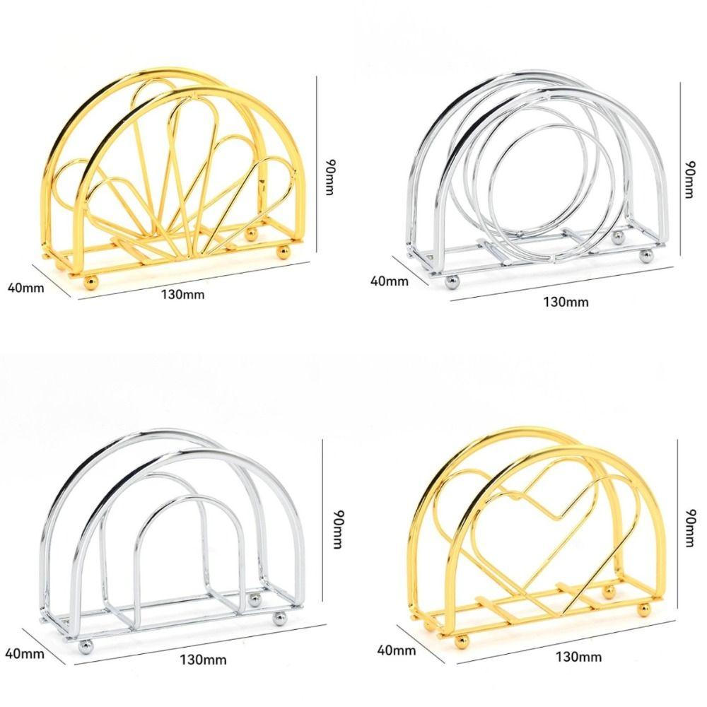 Creative Stainless Steel Iron Napkin Holder Modern Style Stable Paper Dispenser Rack Napkin Organizer Table Decoration