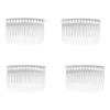 4 Pcs Convenient Plastic Hair Combs 7 Cm Black Clear Hair Slides Slide Combs Women