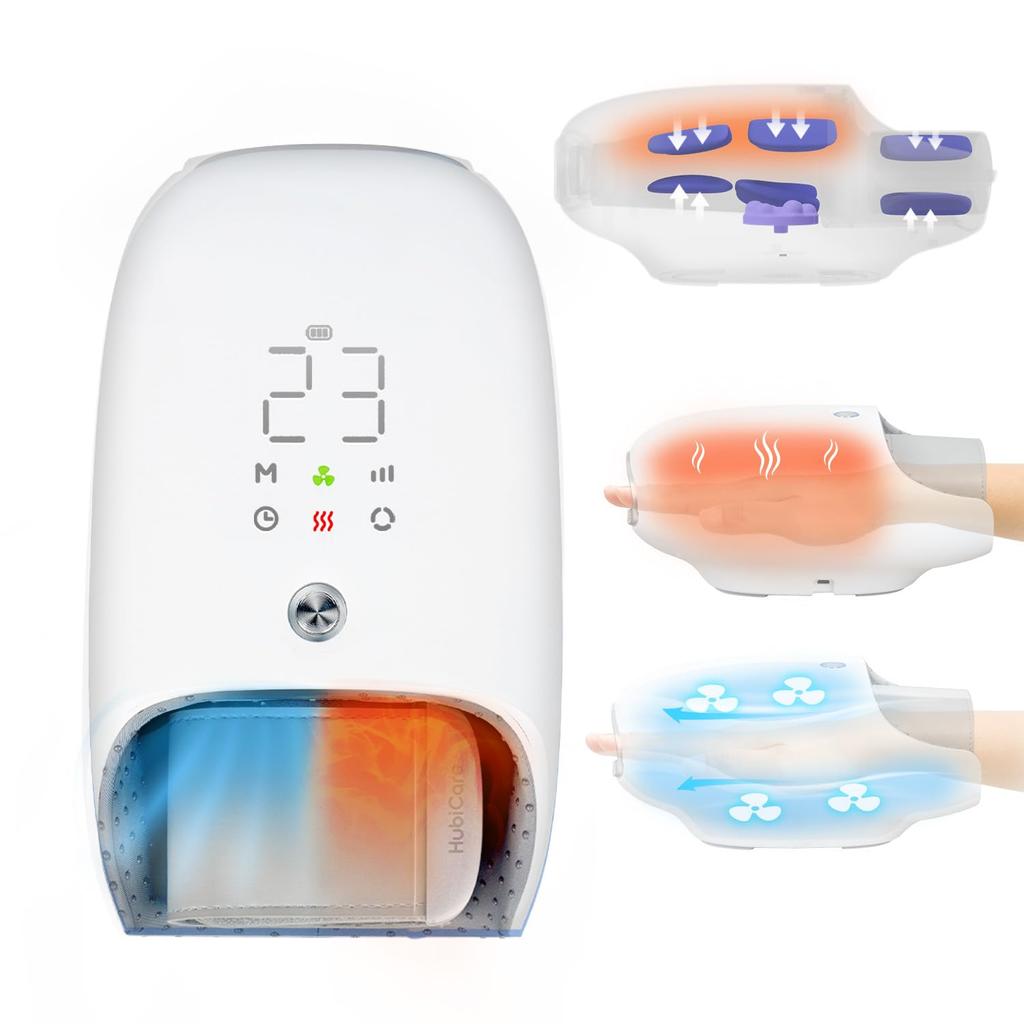 HuBDIC Cordless Hand Care with 3D Airbags and Airflow Palm Finger Automatic Off Quiet USB Perfect for Working from Relaxing After or as a Gift for or