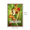 1pc iron painting of "Robin Hood" Fox Robin Hoodn' Decorative Tin Sign, 20.32cm x 30.48cm - Rustic Wall Art for Living Room, Gam