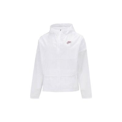 Solid Color Logo Zip Hoodie Jacket Women Outerwear White DM7794-100