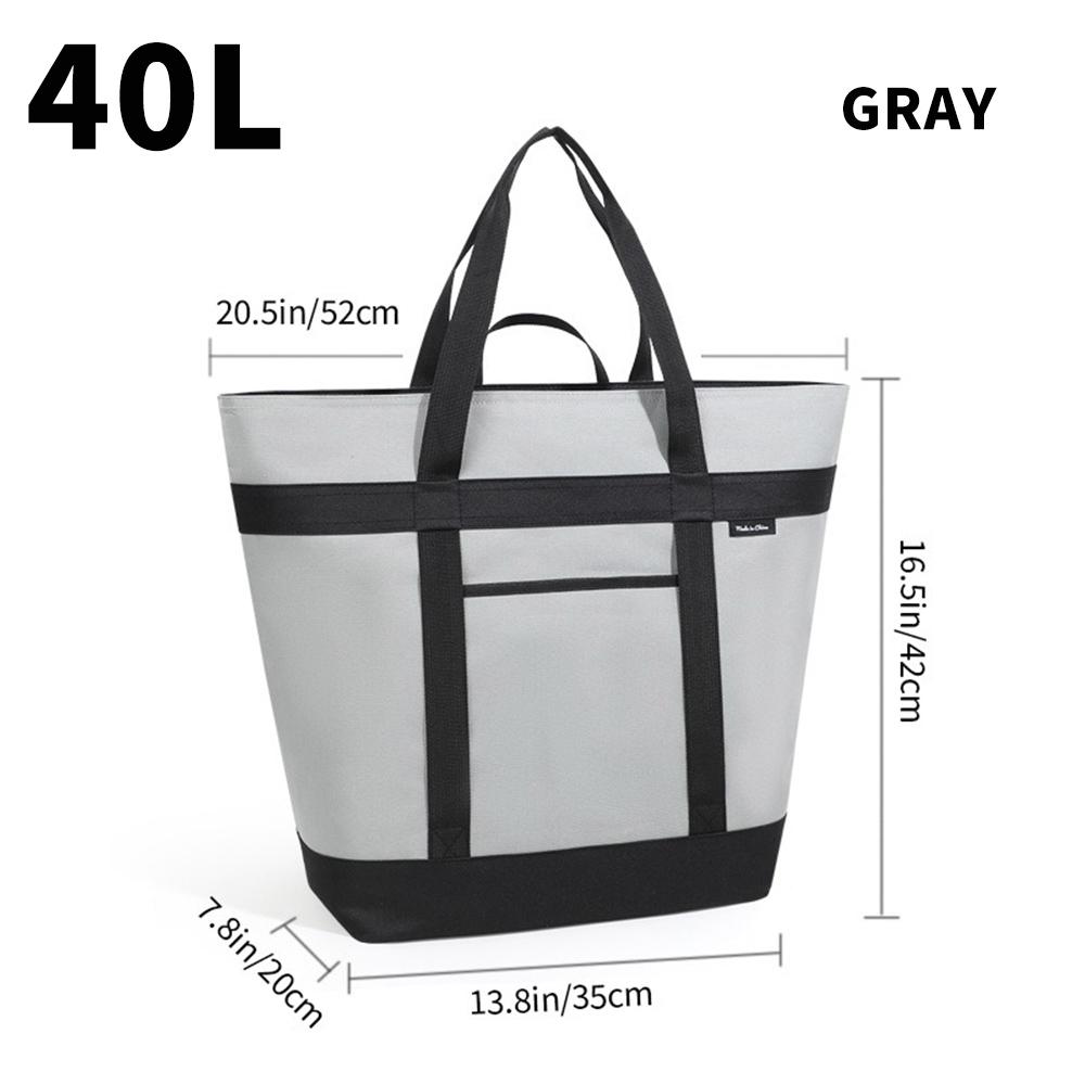 

40л большой Оксфордский термоизоляционный пакет, портативные контейнерные сумки для пикника, упаковка для растений, изолированная сумка для пищевых продуктов, сумки-холодильники 40L серый
