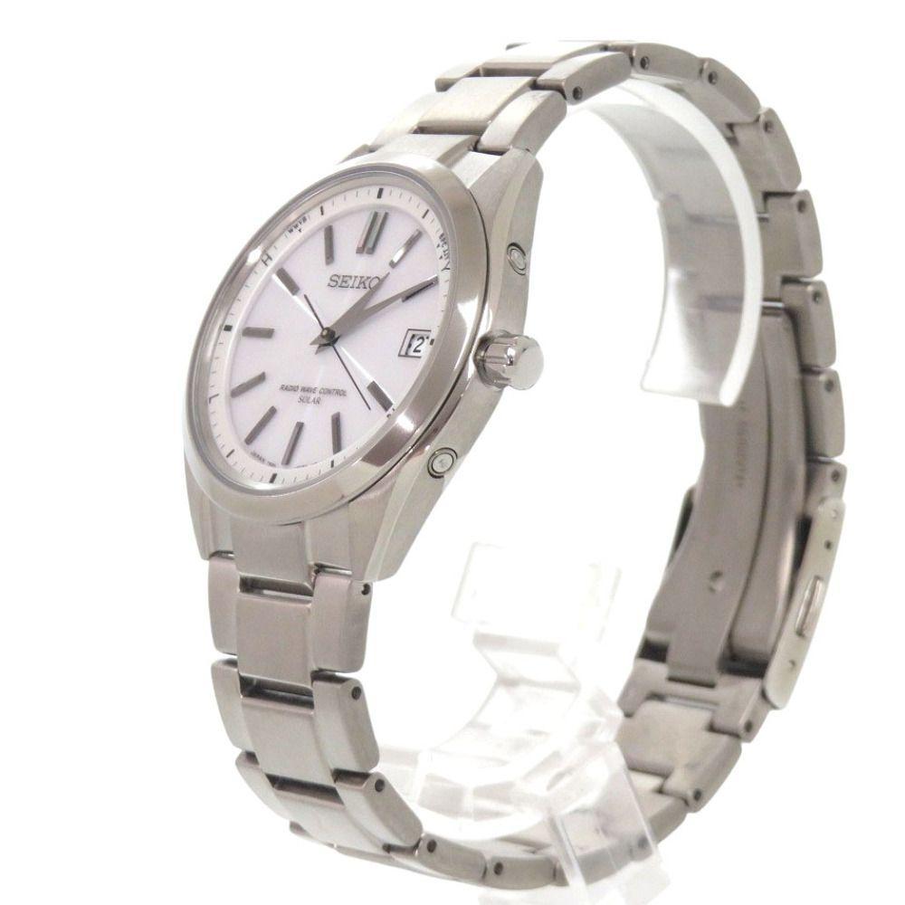Used Like New Seiko Brightz SAGZ079 7B24-0BH0 Titanium White Solar Radio Watch White Dial 0774 SEIKO