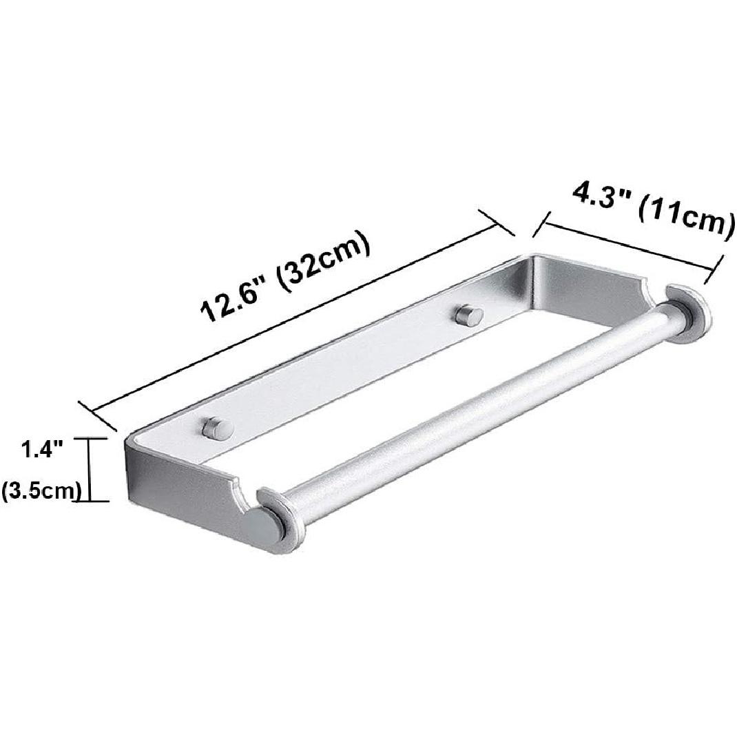 

Держатель для кухонных бумажных полотенец под шкафчик, настенная вешалка для бумажных полотенец, самоклеящийся для дома, кухни, ванной комнаты, матовый (Серебряный)