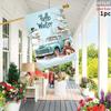 2D AT 1pc Double-Sided Garden Ag Hello Winter Snowman Car Dog Bird Tree   Polyester(Pole Not Included)