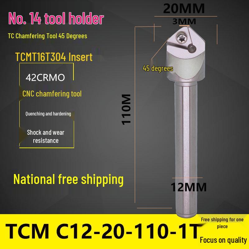 TP45 TCP CNC Chamfering Tool - 60°, 90°, 120°