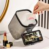 Creative Phone Holder With Mini Desktop Trash Can Multifunction Transparent Mobile Phone Tablet Stand Mini Trash Can