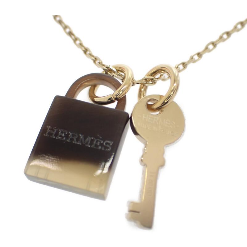 HERMES   Necklace gold metal/Buffalo horn Women