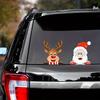 1PC Santa Claus snowman & Reindeer Motorcycle Sticker - Waterproof Anti-Scratch Christmas Vinyl Decal for Car Windows