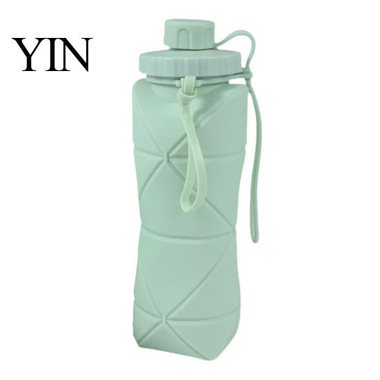 Safe Food Grade Cup for Kids 600ml Portable Foldable Water Bottle, Silicone Telescopic Space Saving Bottle Outdoors Lightweight Container Outdoor