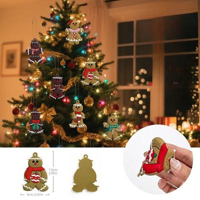 Weihnachtsbaum Anhänger, Lebkuchenmann Weichgummi Weihnachtsatmosphäre Dekoration Schmuck