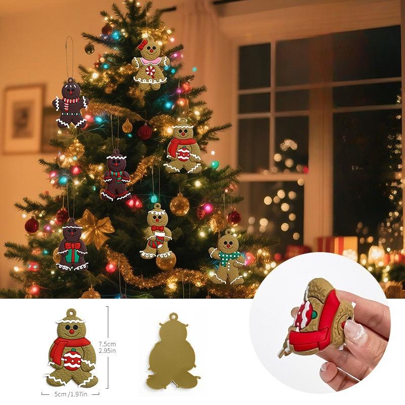 Weihnachtsbaum Anhänger, Lebkuchenmann Weichgummi Weihnachtsatmosphäre Dekoration Schmuck