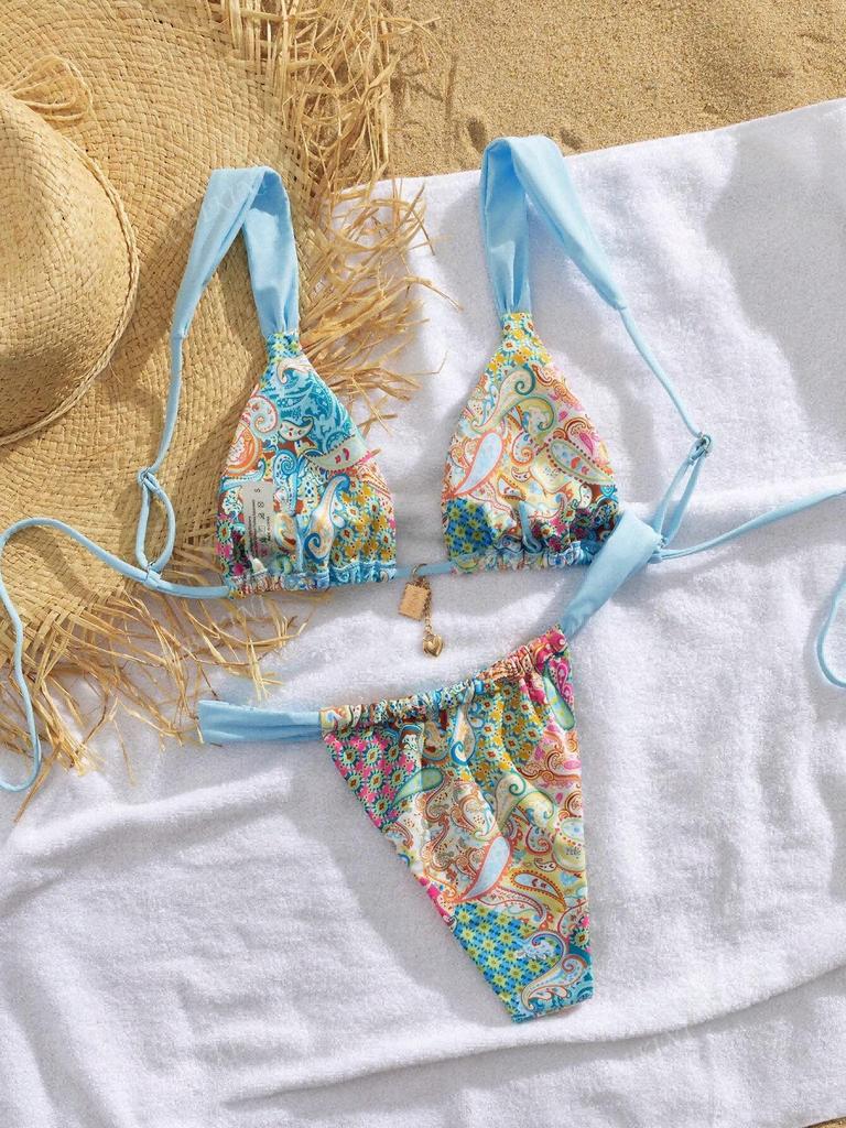 2025 Cross-Border European & American Sexy Print Bikini Swimsuit for Women