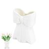 Pink White Bow Vase Decorative Bow-Shaped Vase Desktop Resin Pen Holder Makeup Brush Organizer for Home Office Bathroom Desk Decor