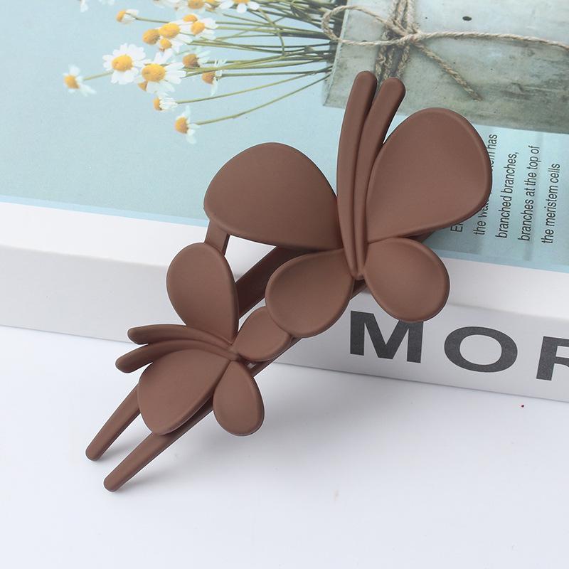 Frosted Double Butterfly Duckbill Hair Clip for Elegant Updo