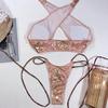 Micro Bikini Halter Bikini Set Tanga Dámské Plavky Sexy plavky Biquini Bandage Plavky