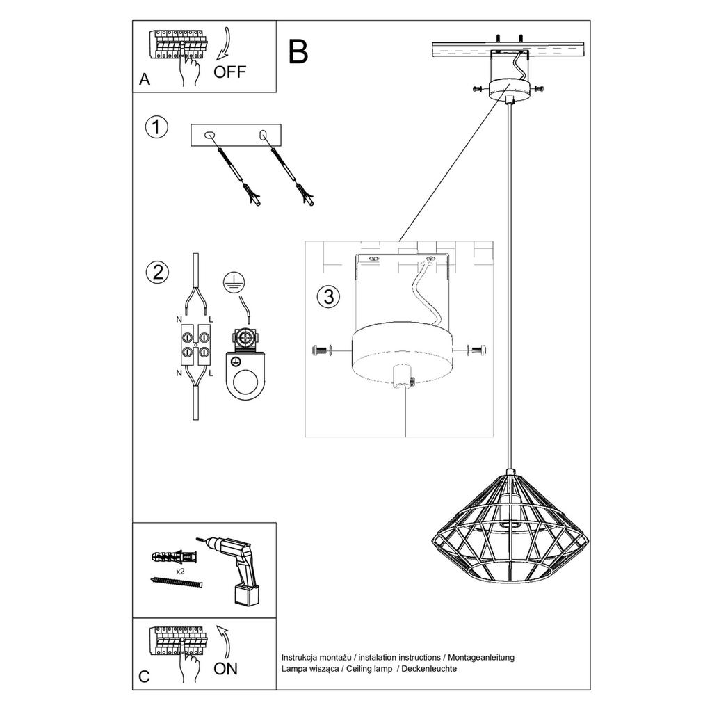 Umberto black hanging lamp
