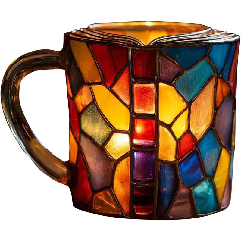 

Нова розмальована книжкова кружка Resinz Новинка 3d розмальовані книги Кавова кружка Унікальна барвиста смоляна стопка книг Кавова чашка Колекція Подарунки 300ml