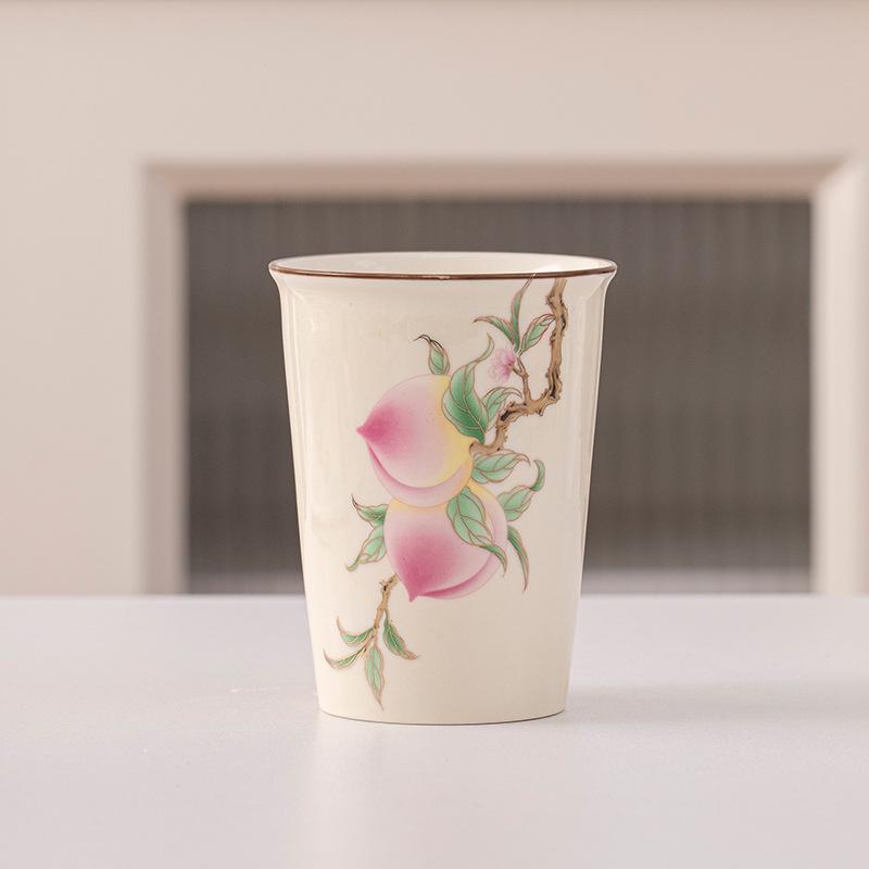 Ru Kiln Yellow Ceramic Tea Cup - Single Cup for Home, Office, or Reception 301-400ml