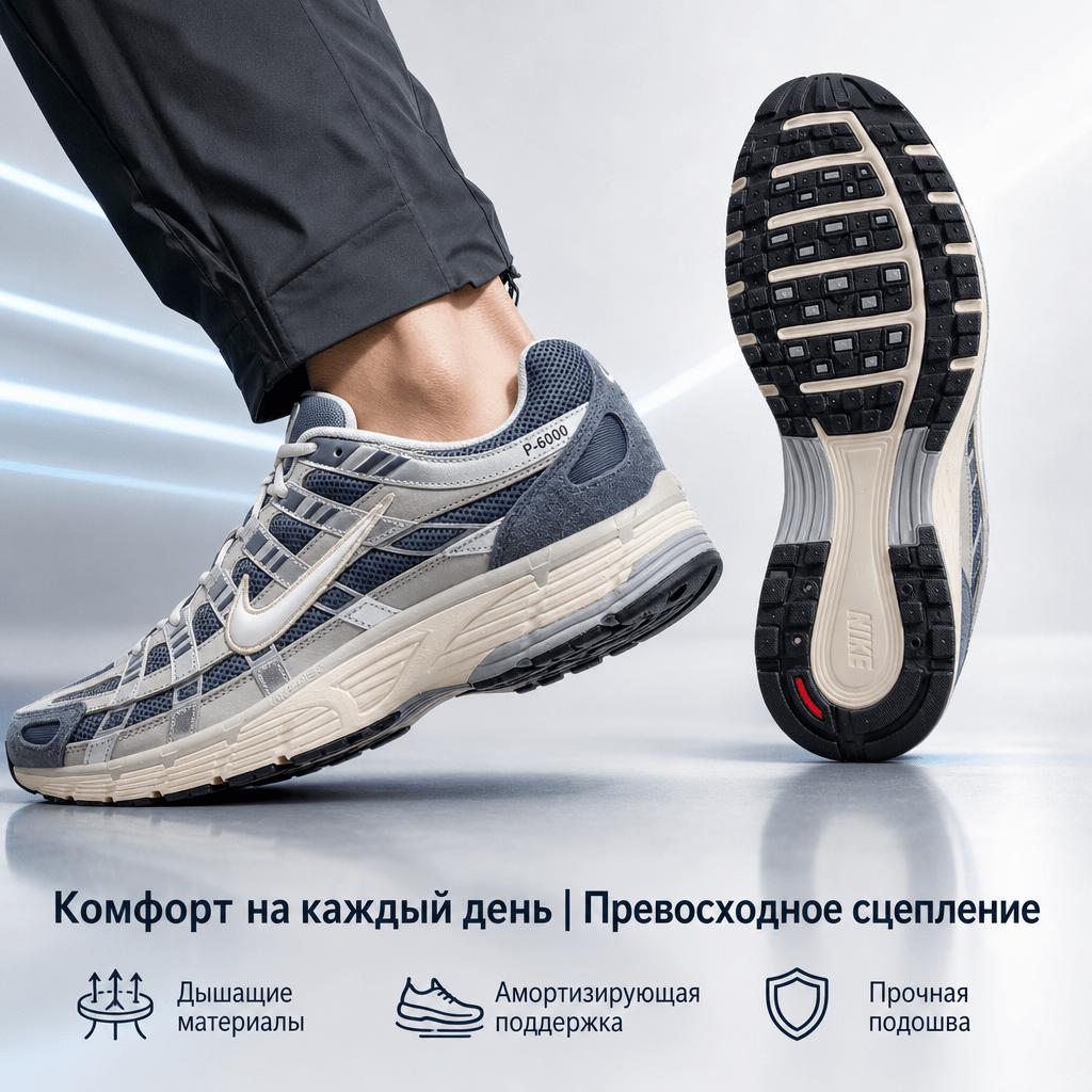 Nike P-6000 Thunder Blue Pale Ivory Ανδρικά Αθλητικά Παπούτσια Γκρι Σχιστό Sail IU7549-400