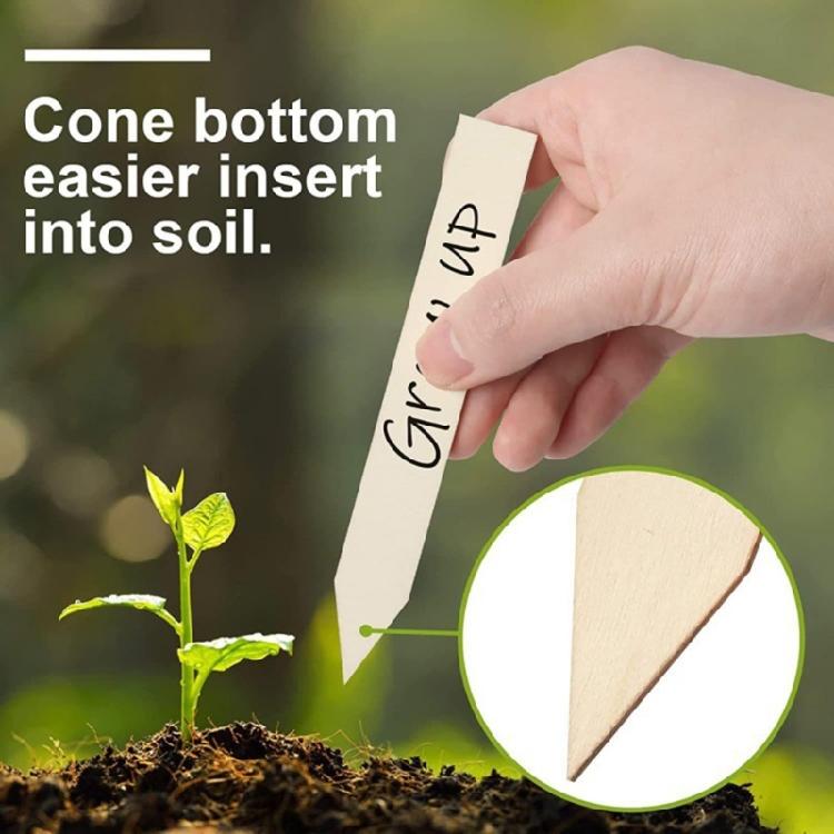 100Pcs Weather Resistant Wooden Garden Stakes Wooden Garden and Sign Post for Plant Support Fence Yard Gardening