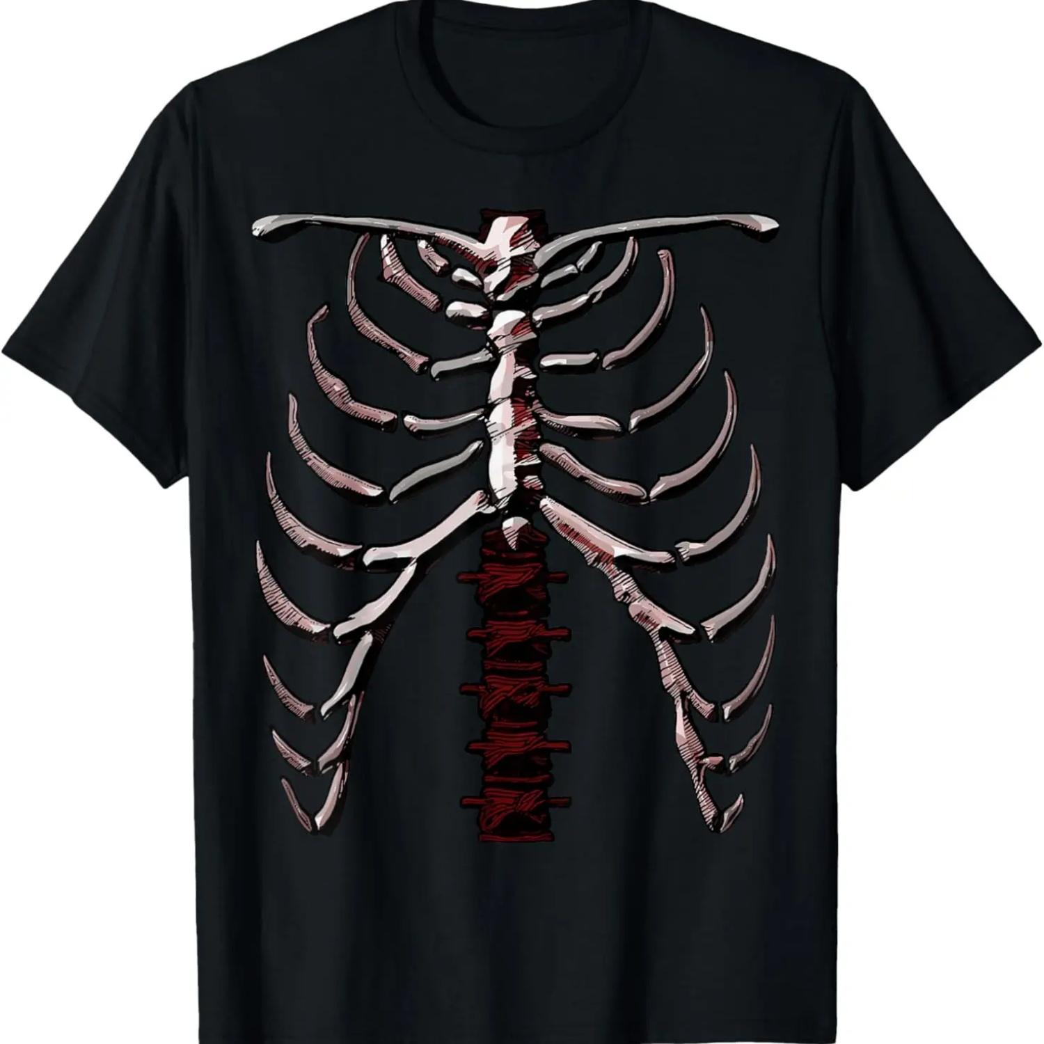 Skeleton Rib Cage Cool Halloween T-shirt (Ver S
