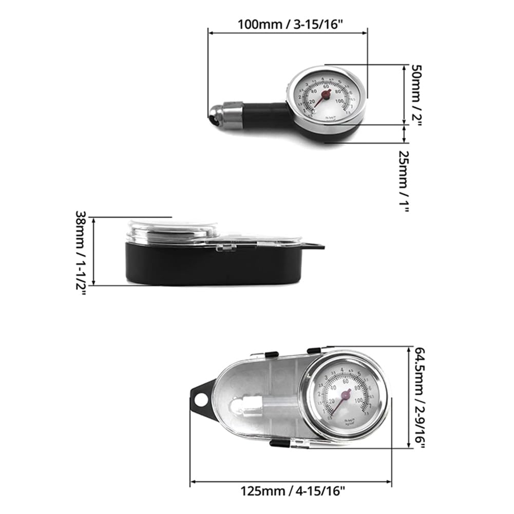 Avrpqiwy Car Motorcycle By Air Pressure Tester 0-100Psi Tire Pressure Monitor Air Pressure Tester