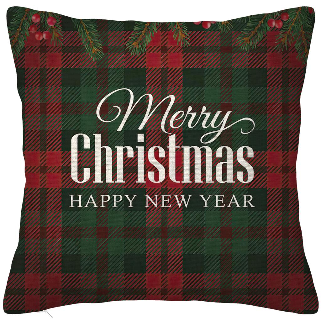 Christmas decoration red and green faro plaid pillowcase home decoration living room sofa cushion cover 50*50 40*40 45*45 60*60
