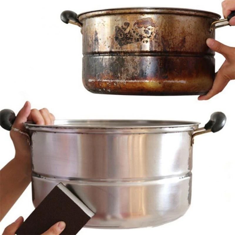 Magic Sponge Eraser Descaling Emery Cleaning Brush Silicon Carbide Descaling Cleaning Brush Stove Top Pot Kitchen Tools Esponjas
