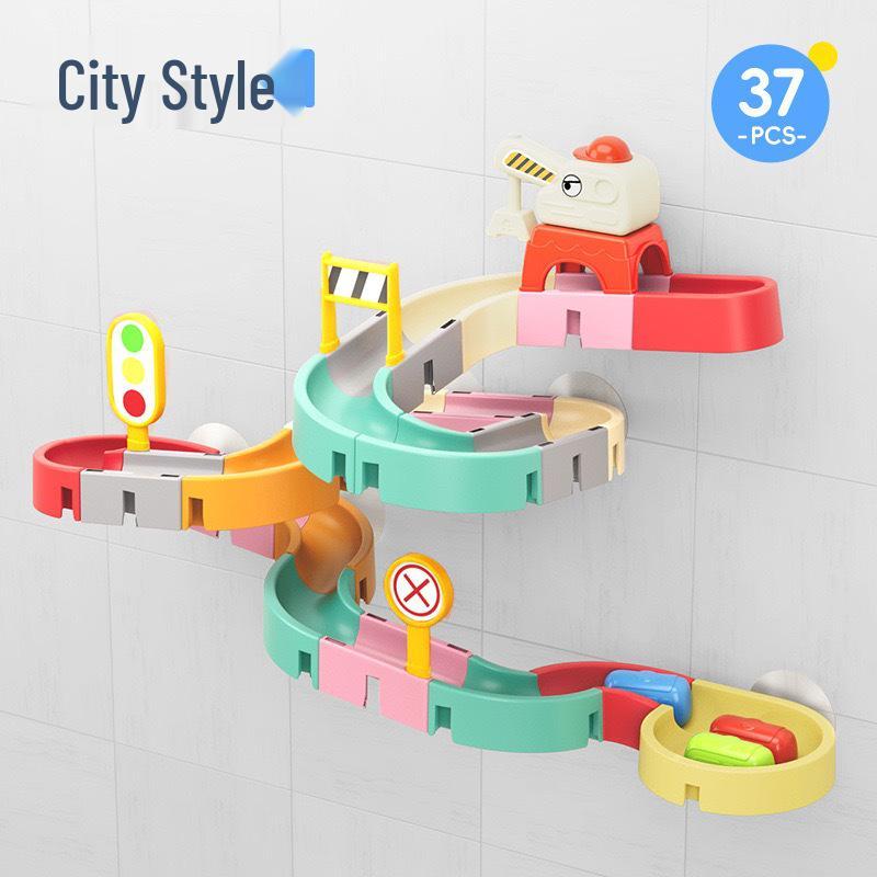 Children's Bathroom Slide Set - Water Play Wall Track Toy