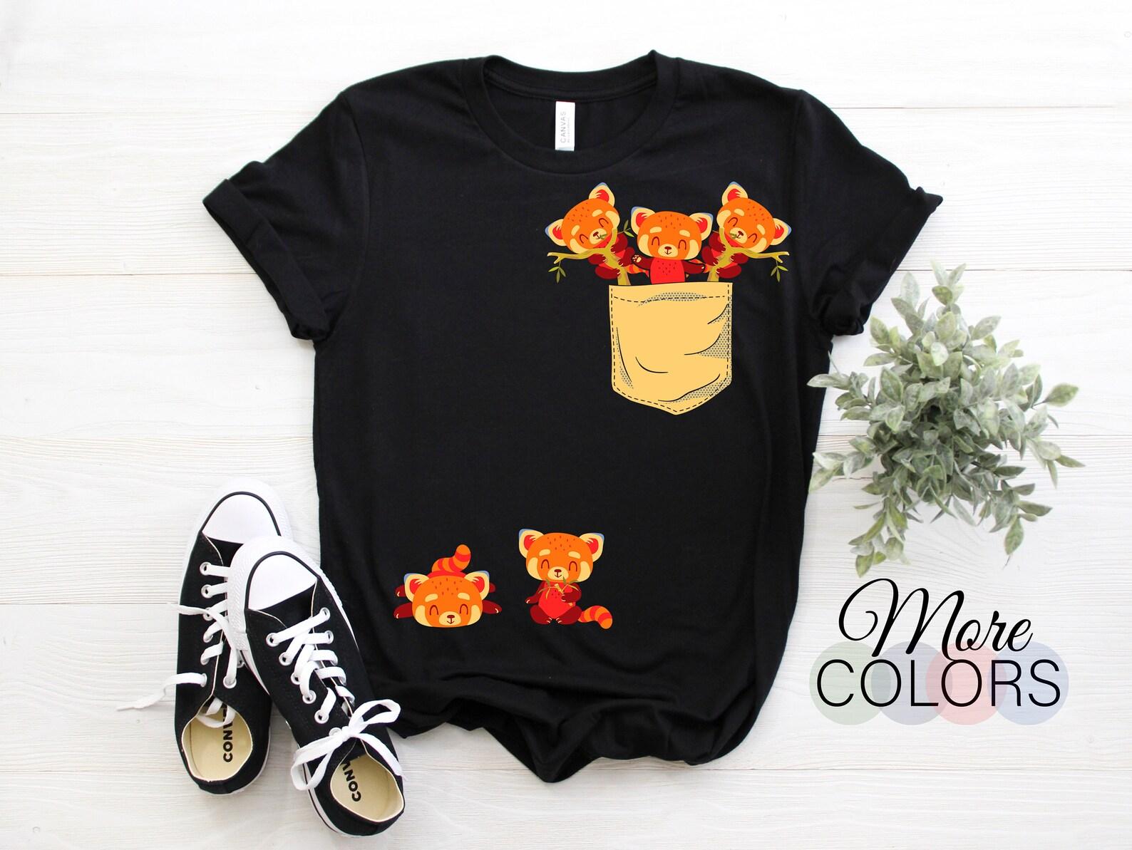 Red Pandas in Pocket Awesome Funny T-Shirt, Cute Panda Outfit, Panda Bear Animal Lover Costume, Birthday Present, Boys Girls Kids Adults Tee 150