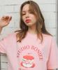 BONIEE Strawberry Cake Graphic Loose T-Shirt Pink