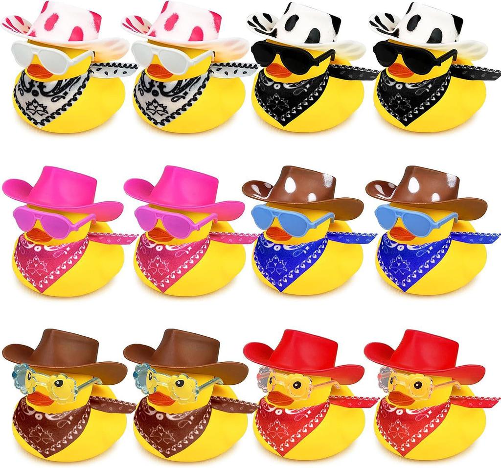 Newbie Yellow Duck Bath Toy with Hat & Sunglasses - Fun Summer Party Decor