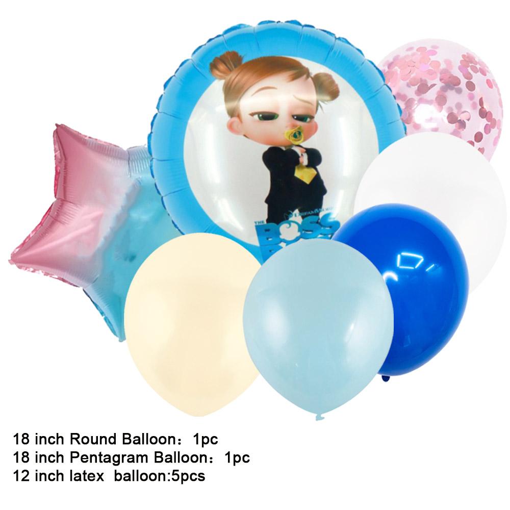 Baby B-BOSSED Birthday Theme Birthday Party Decoration Backdrop Family Cup Plate Napkin Balloons Baby Shower Supplies Kid Gift