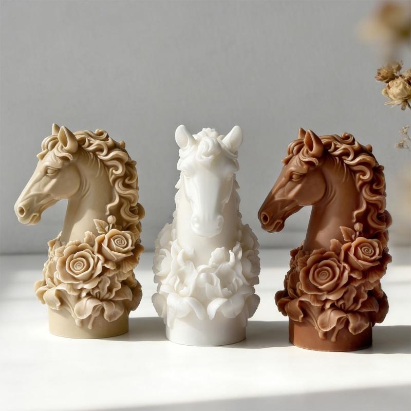 Food Grade Silicone Horse Candle Making Mold Soap Making Mould For Crafts And Handmade Waxes Projects