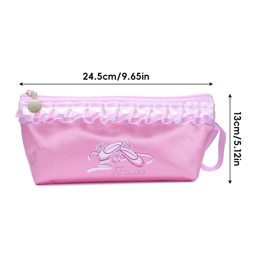 13*24.5CM Lace Dance Shoes Storage Bag Children's Waterproof Satin Stationery Organizer Pouch Dance Shoes Storage Bag