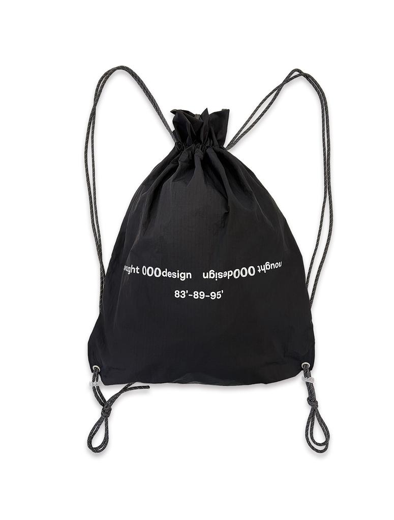 Nought Reverse Logo Gym Sack / Black