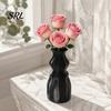 3D Printed Silk Texture Vase Flower Vase, Modern Decorative Minimalist Container, Sturdy Plastic Plant Holder Floral Arrangement for Home Living Room